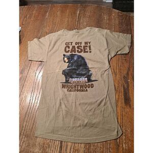 New DUCKCO Sz Small Novelty Bear Beer Tee T-Shirt Wrightwood CA Get Off My Case